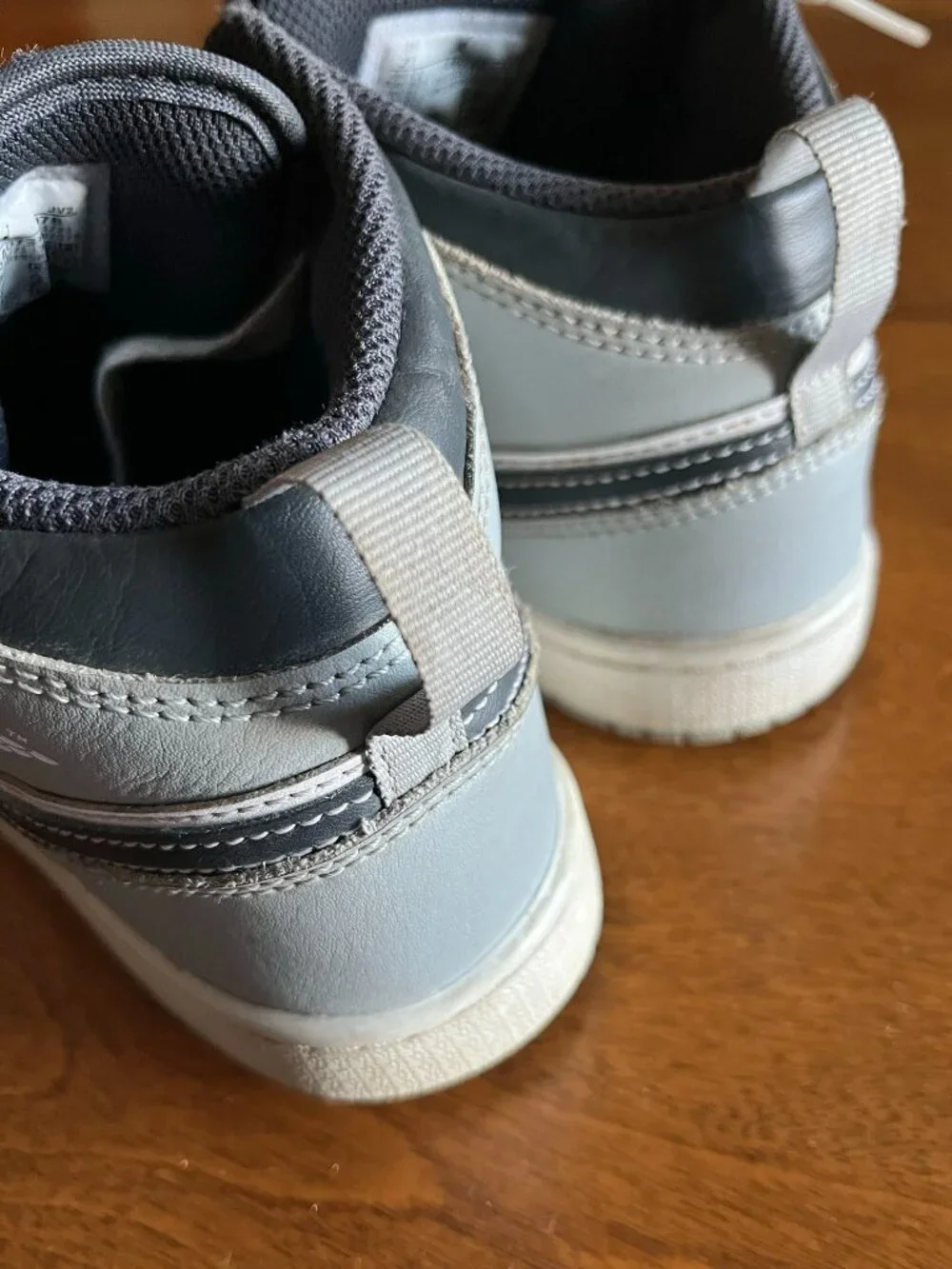 Nike Jordan 1 Mid gray and white sneakers 2Y